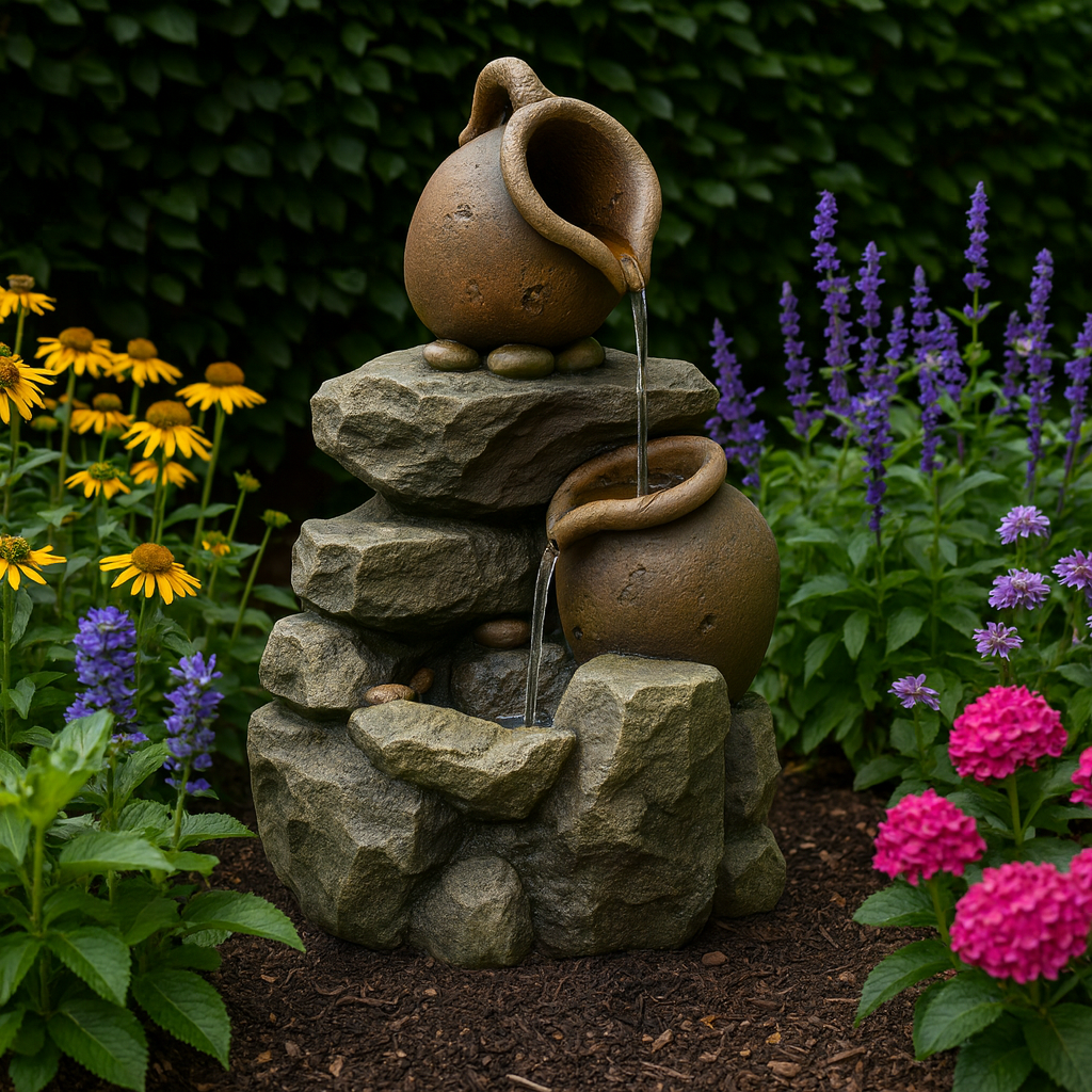 Cascara Stonework Pouring Fountain