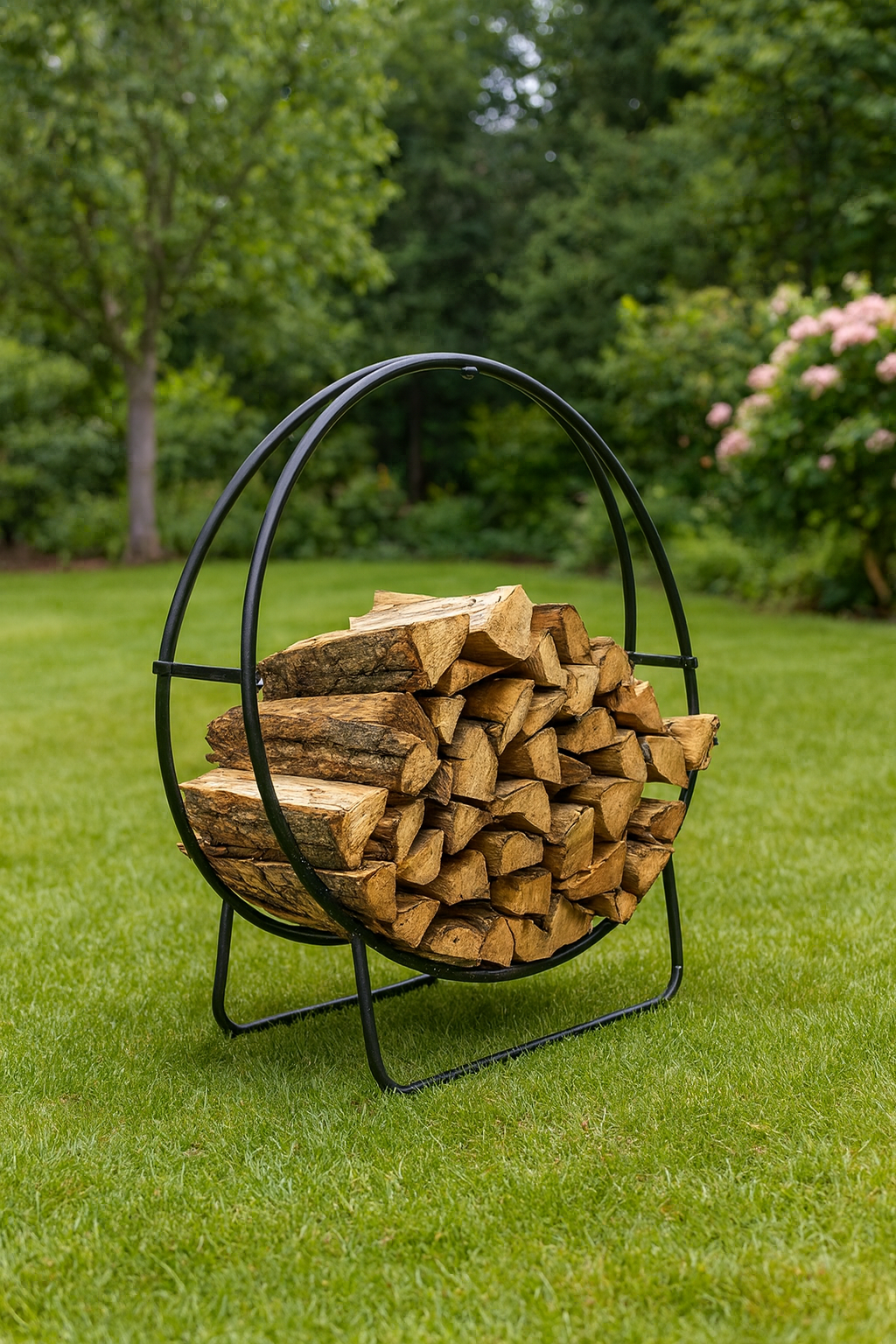 Anillo de leña de acero negro Arcadia