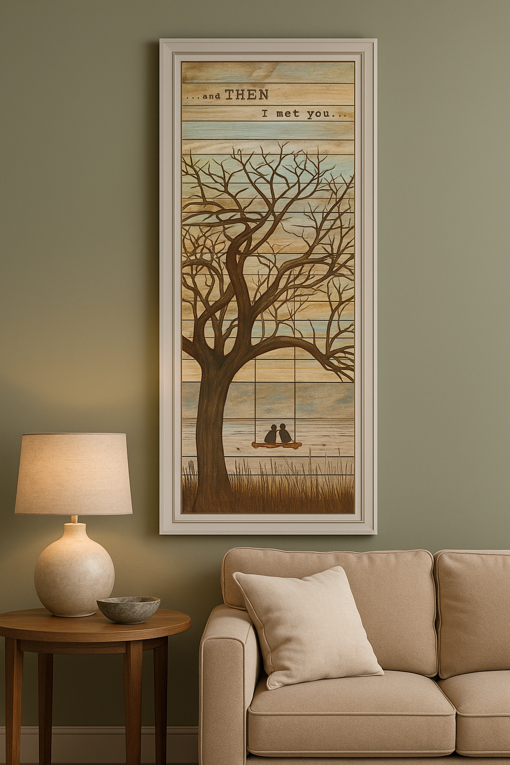 "And Then I Met You" Typography Wall Art