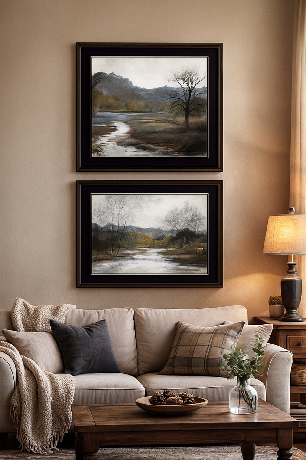 Conjunto de arte mural floral abstracto 