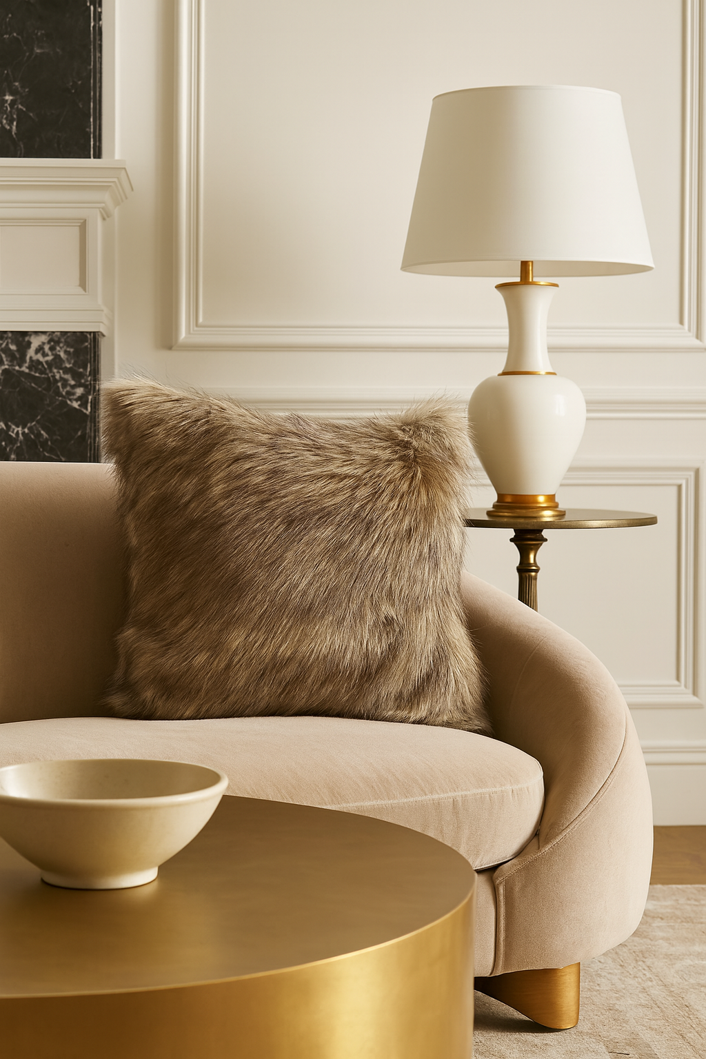 Cojín de lujo con estampado animal de piel sintética gris 