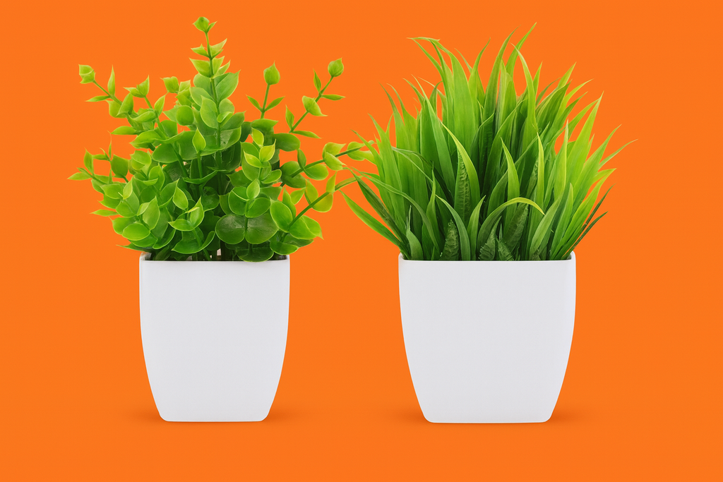 Set Botánico Verdant Duo Petite: Plantas artificiales en maceta (juego de 2), multicolor