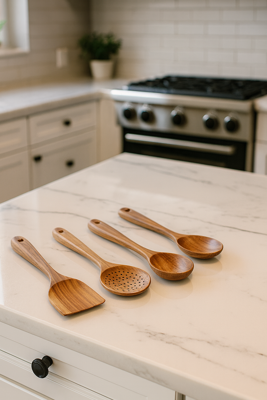 Teak-Küchenutensilien-Kollektion