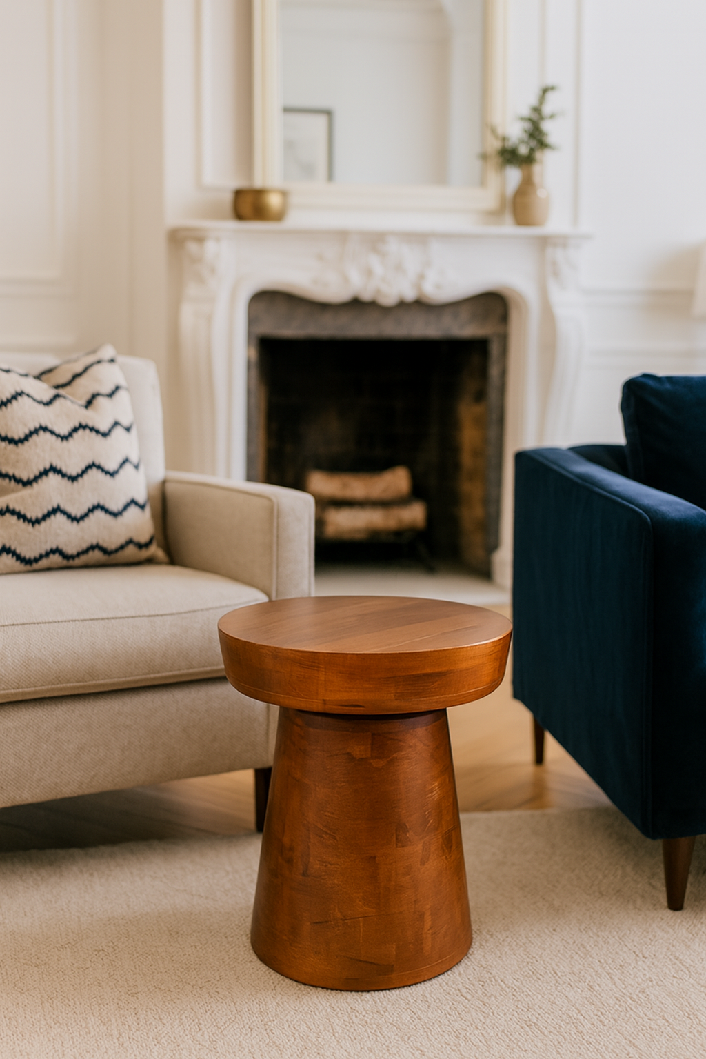 Solstice runder Beistelltisch aus Mangoholz