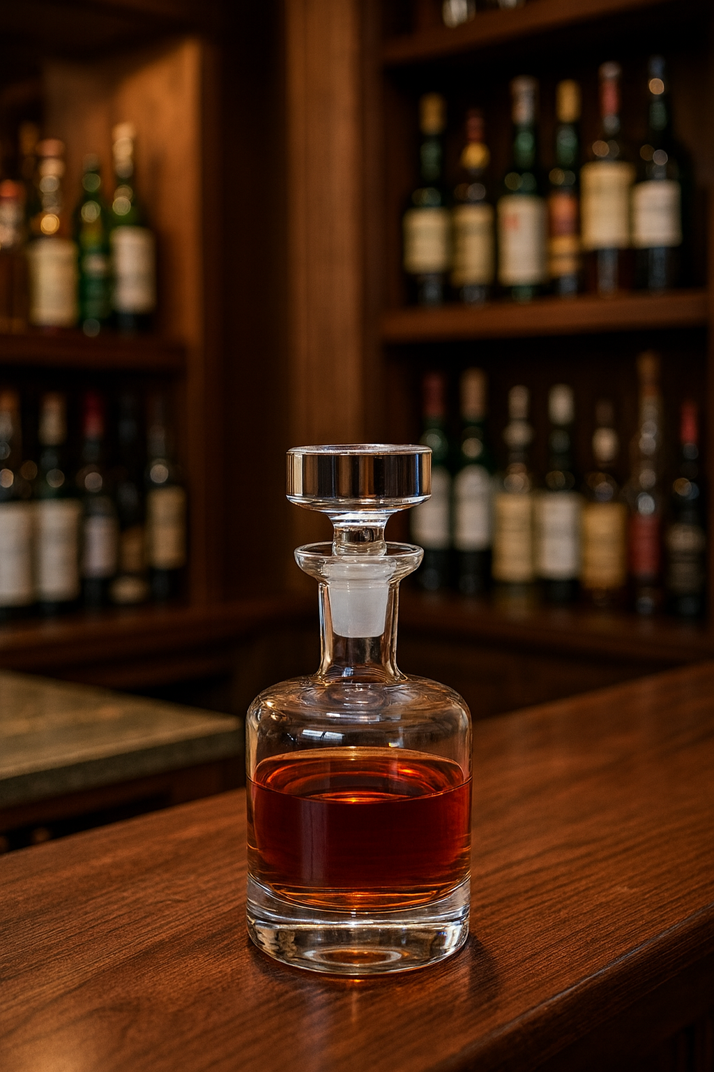 Mundgeblasene Kristall-Whiskykaraffe – 828 ml Fassungsvermögen