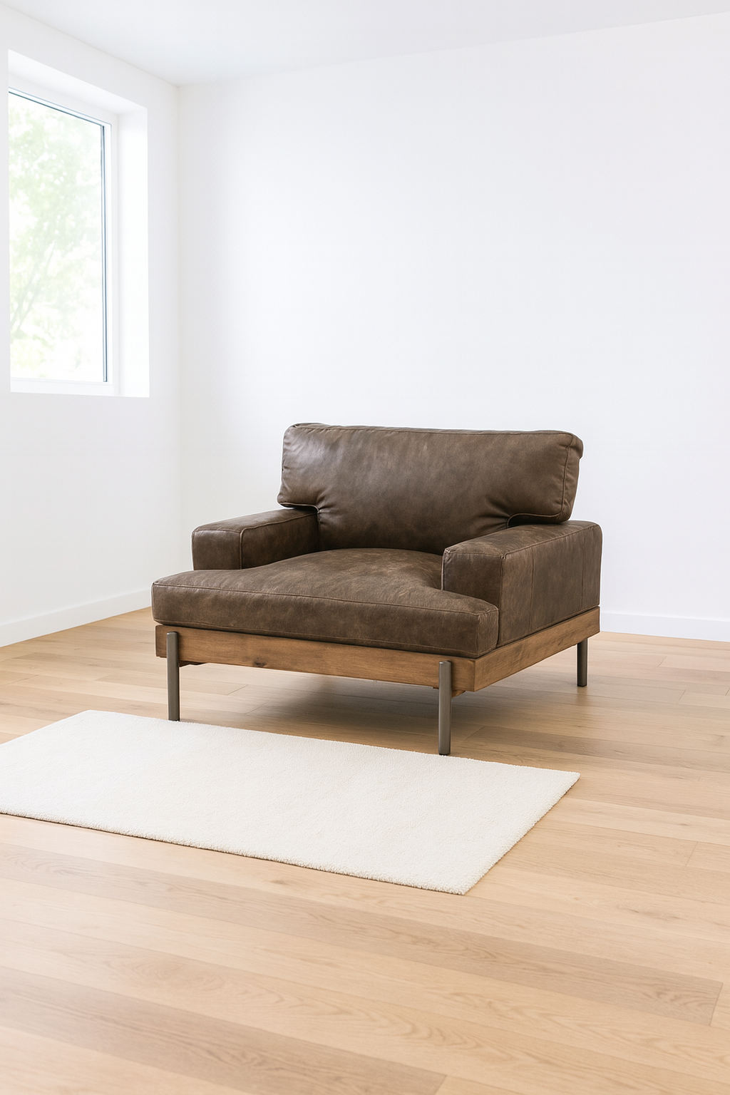 Marlowe Lounge-Sessel aus braunem Leder im Used-Look