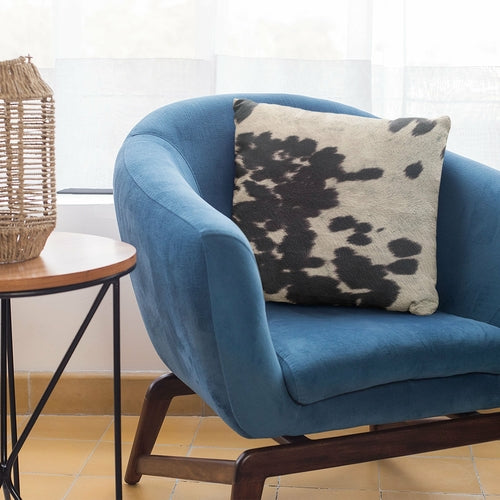 Black Cowhide Print Luxury Throw Pillow