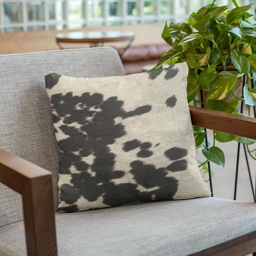 Black Cowhide Print Luxury Throw Pillow
