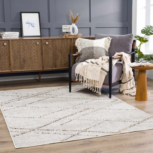 Bone and Tan Indoor/Outdoor Area Rug
