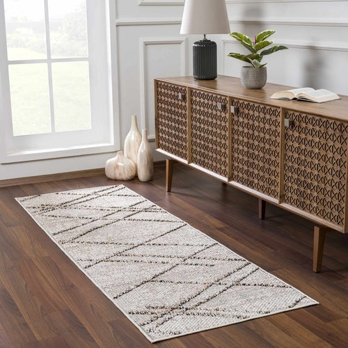 Bone and Tan Indoor/Outdoor Area Rug