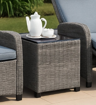 Adjustable Rattan Lounge Set with Coffee Table 2-Person