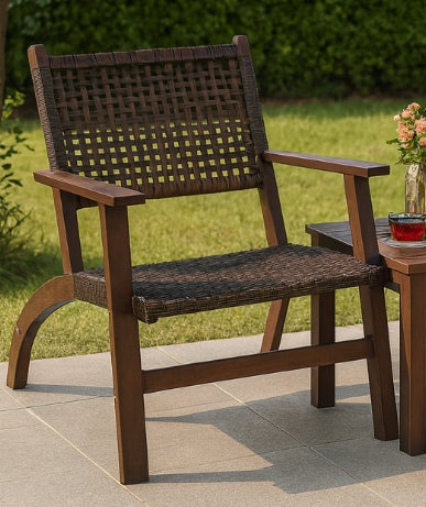 Sundara 3-teiliges Outdoor-Sitzgruppen-Set aus Holz und Rattan