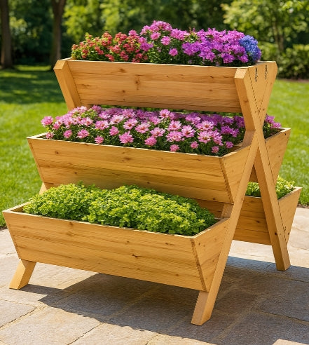 Terrassenförmiger Gartenturm aus Aster-Tannenholz