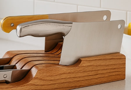 Messerblock aus massiver Eiche 