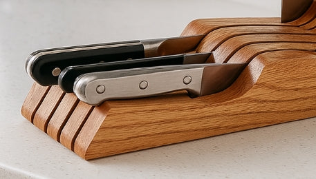 Messerblock aus massiver Eiche 