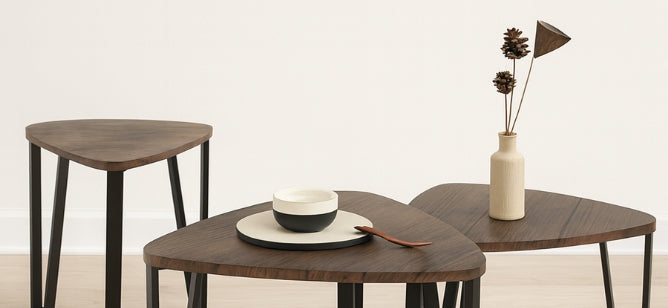 Dreieckige Beistelltische, 3er-Set