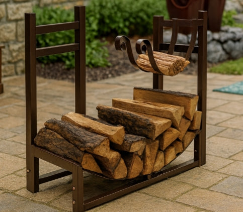 Hearthline Bronze-Holz- und Anzündholzregal