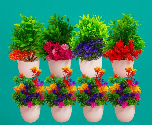 Planta artificial con acento botánico de lujo en maceta redonda blanca