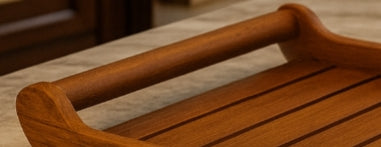 Rechteckiges Serviertablett aus Teakholz von Ridgeview