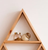 Estantes de pared de madera Arlo Trio – Juego de 3 estantes triangulares colgantes
