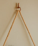 Estante de pared rústico de madera ajustable con cuerda colgante - Exhibición de madera natural hecha a mano 