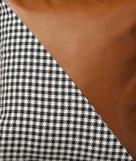 Cojín con diseño de pata de gallo y piel sintética dividida 