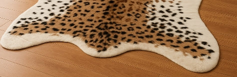 Alfombra de piel sintética con estampado de leopardo 