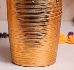 Jarrón de cerámica de lujo dorado