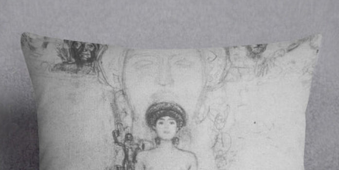 Almohada decorativa abstracta de ante vegano