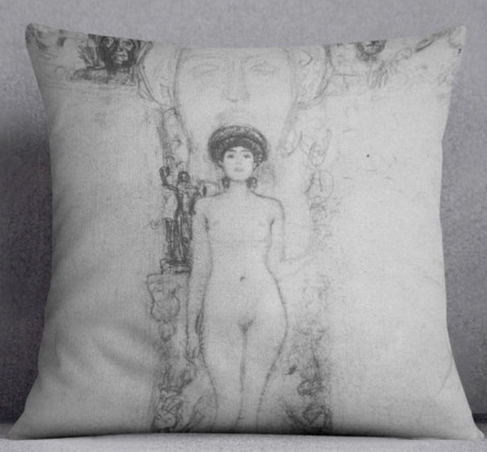 Almohada decorativa abstracta de ante vegano