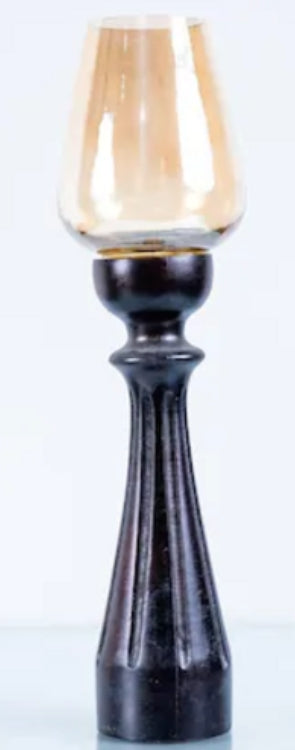 Candelabro contemporáneo de madera y vidrio Crear