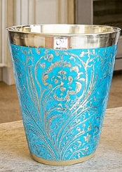 Messinggläser mit Blumenmuster, 2er-Set