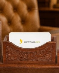 Soporte para móvil y organizador de escritorio de palisandro artesanal: soporte para bolígrafos y notas