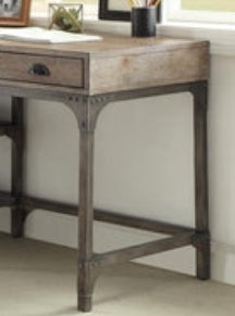 Schreibtisch aus gealterter Eiche und Antiksilber – Traditionelles Furnier-Finish, 119 cm (47 Zoll)