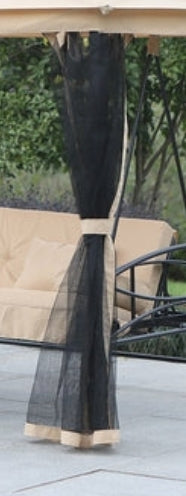 Gartenschaukel mit Netzgewebe und Sonnendach für 3 Personen