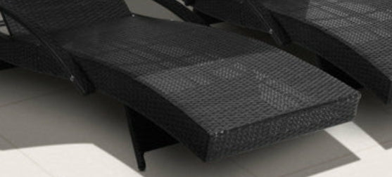 Set mit 2 Outdoor-Sonnenliegen – Liegestühle aus Rattan mit Kissen