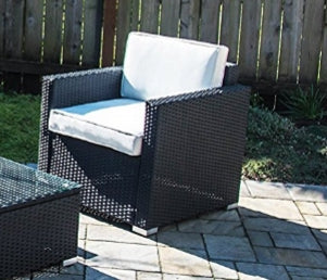 Gartenmöbel-Set aus Rattan mit Kissen – 4-teiliges Ecksofa für die Terrasse