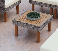 Gartenmöbel-Set aus Rattan – Beige Korbmöbel-Sitzgruppe mit Kissen, 9-teilig