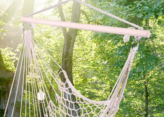 Hamaca colgante de cuerda beige - Hamaca de algodón para relajarse al aire libre