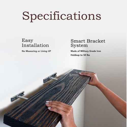 Estantería flotante Tomlin en nogal oscuro (dúo) – Expositor de pared artesanal de estilo rústico