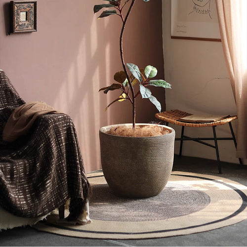 Jardinera de cemento estilo vintage para interior y exterior 