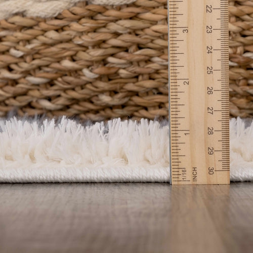 Alfombra de pelo largo con figura de tigre color carbón 