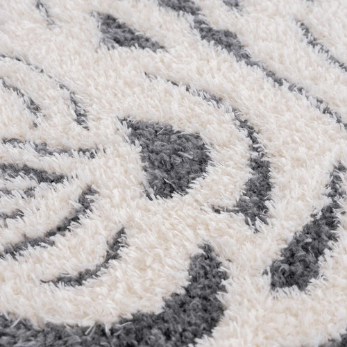 Alfombra de pelo largo con figura de tigre color carbón 