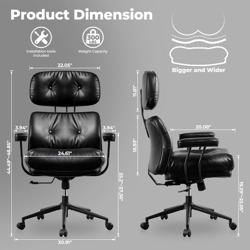 Form Luxe Ergonomischer Bürostuhl aus Leder