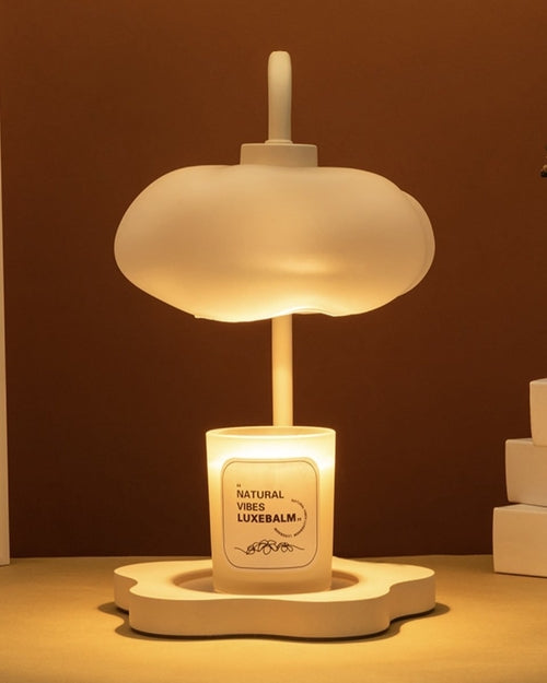 Lámpara calentadora de velas Cloud Glow con temporizador: moderna y bonita lámpara de cera para velas grandes. 