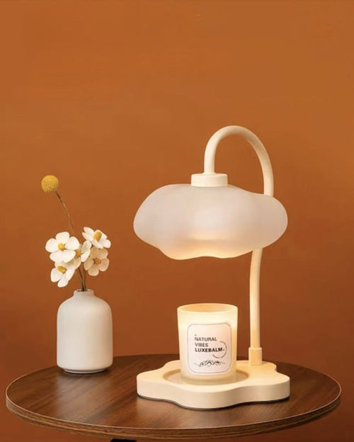 Lámpara calentadora de velas Cloud Glow con temporizador: moderna y bonita lámpara de cera para velas grandes. 