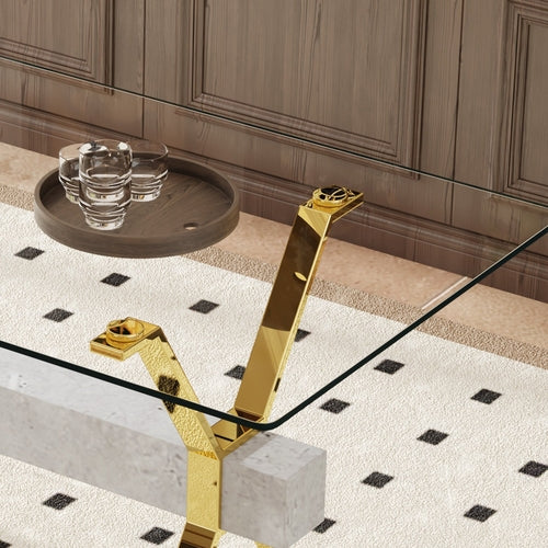 Mesa de comedor de cristal Aurelia