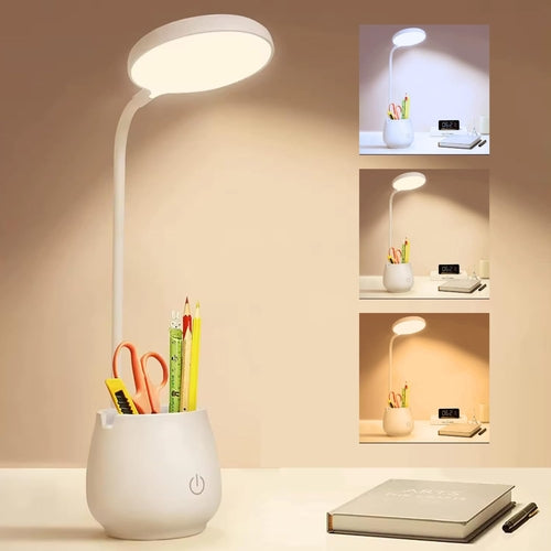 LED-Schreibtischlampe mit integriertem Organizer und einstellbarer Beleuchtung 