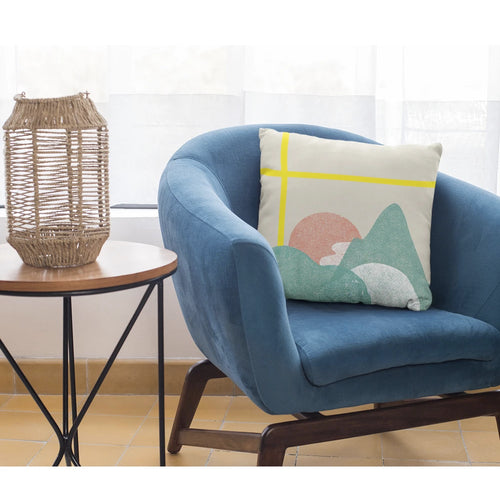 Cojín cuadrado con estampado de paisaje 