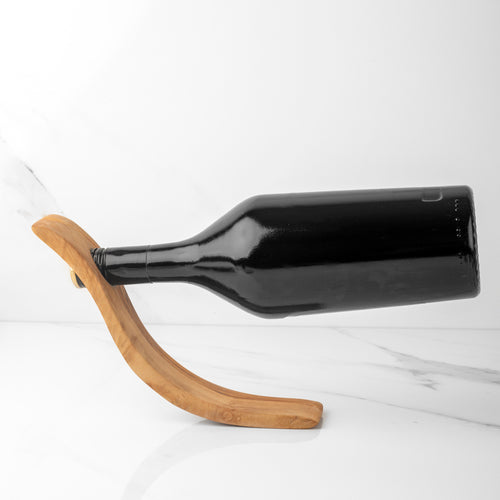 Handgefertigter Flaschenhalter aus Olivenholz 